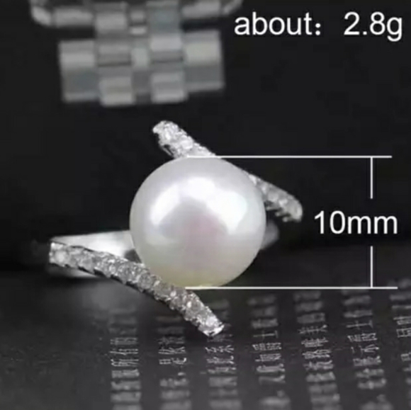 New Silver Faux Pearl Ring - Picture 6 of 6